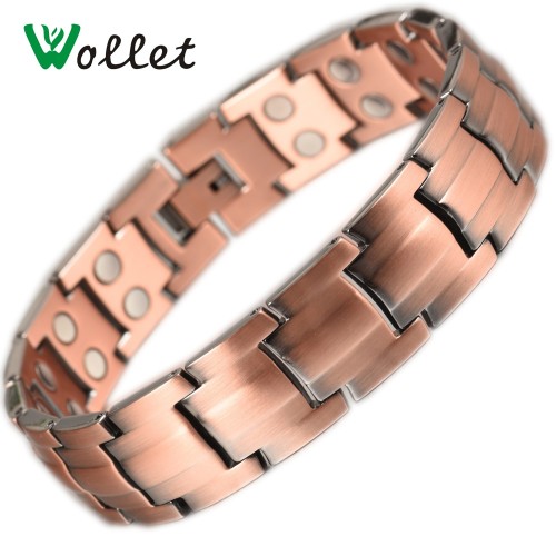 Wollet Jewelry Magnetic Copper Bracelets for Men Women Healing Health Energy Anti Arthritis Pain Relief All Magnets or  5 in 1