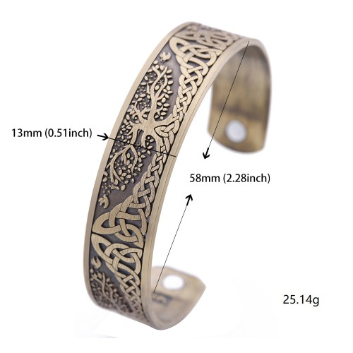 Skyrim Ankle Bracelet  Life Tree Engraved Jewelry Viking Cuff Bangle Silver Plated Magnetic Bracelets Bangles For Man Women Gift