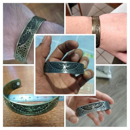 Skyrim Ankle Bracelet  Life Tree Engraved Jewelry Viking Cuff Bangle Silver Plated Magnetic Bracelets Bangles For Man Women Gift